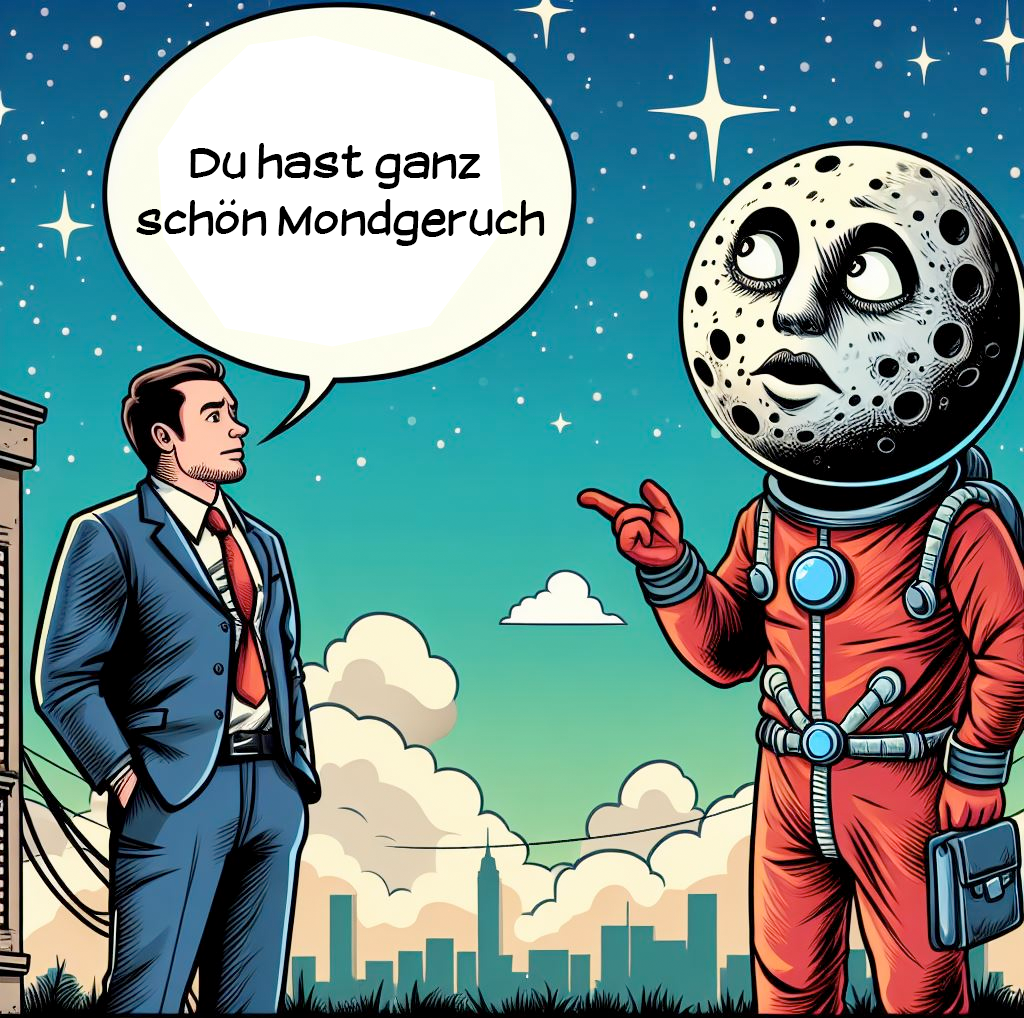 Mann und Mond