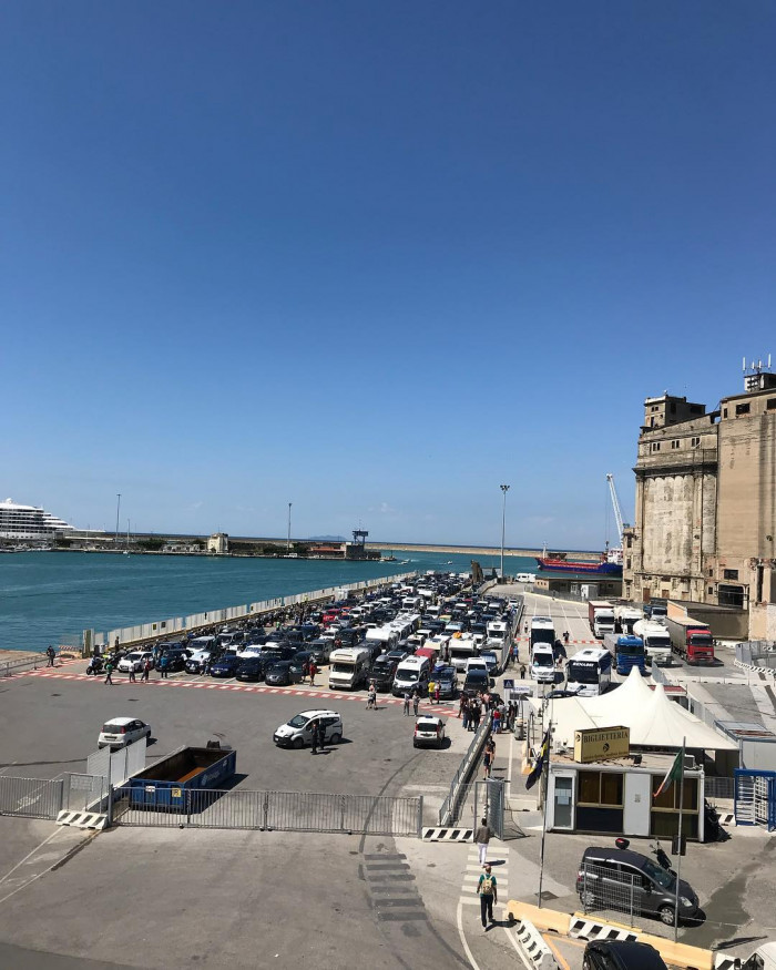 Standing in line ...